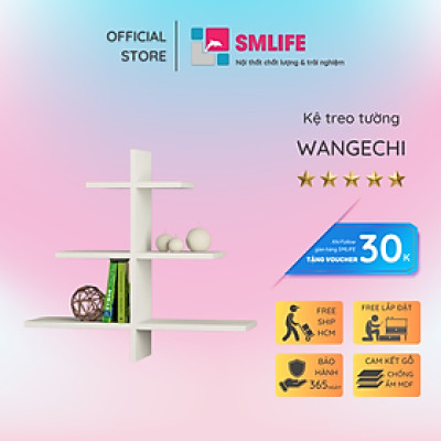 Kệ gỗ trang trí phòng khách gia đình SMLIFE Wangechi