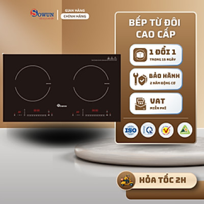 Bếp Điện Từ Đôi Nhập Khẩu SOWUN SW1220 ,Mặt Kính CERAMIC Cao Cấp Chịu Được Nhiệt Độ Cao