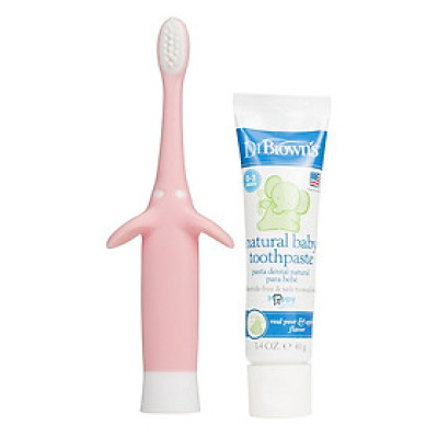 Combo Bàn Chải Và Kem Đánh Răng Hình Con Voi Dr.Brown