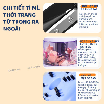 Bộ gọt bút Chì tự động kèm tẩy Cao Cấp Mideer Artist Electric Stationery, đồ dùng học tập cho bé