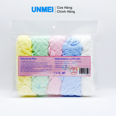 Bịch 5 Cái Khăn Sữa 6 Lớp UNMEI 30x30cm, Khăn Mềm Min 100% Cotton Nhiều Màu