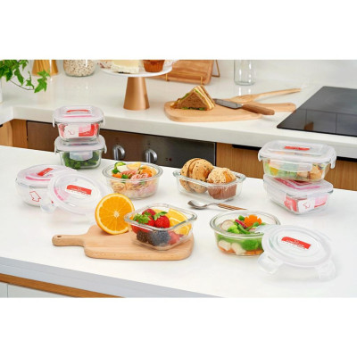 Bộ 4 Hộp Thủy Tinh Hộp Đựng Cơm Trữ Thức Ăn Thực Phẩm Trong Tủ Lạnh Chịu Nhiệt COBA