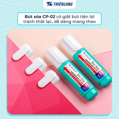 Bút xóa nước 12ml Thiên Long CP-02 xóa sạch, nhanh khô, an toàn sử dụng, thuận tiện học sinh, sinh viên, văn phòng