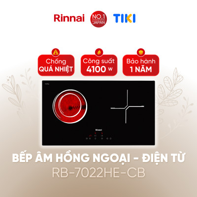 Bếp điện kết hợp Rinnai RB-7022HE-CB mặt kính Schott 4100W - Hàng chính hãng.