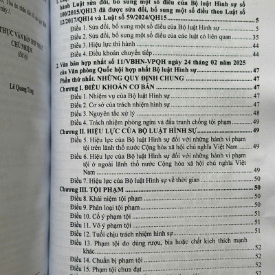 Sách Bộ Luật Hình Sự, Bộ Luật Tố Tụng Hình Sự sửa đổi, bổ sung năm 2025 (V2599T)