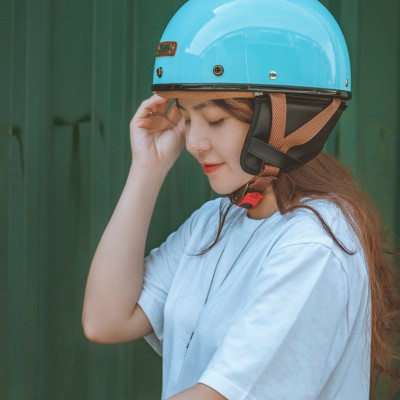 Mũ Bảo hiểm nửa đầu Bulldog Pug đủ màu - Blue