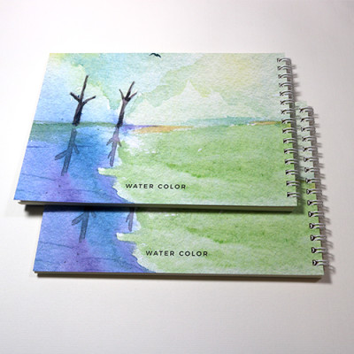 Sổ vẽ chuyên dụng A5 dòng cao cấp có vân, giấy rất dày vẽ chì và màu nước, giấy màu vàng kem lên màu rất tự nhiên, 15 tờ/cuốn 260gsm MOC08 Green Art - Hàng chính hãng