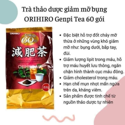 [Chính hãng] Trà tiêu mỡ bụng Genpi Orihiro của Nhật 60 gói/ bịch