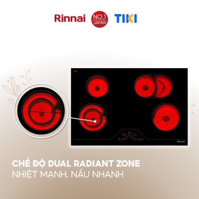 Bếp hồng ngoại Rinnai RB-7104E-CB mặt kính Schott 6000W - Hàng chính hãng.