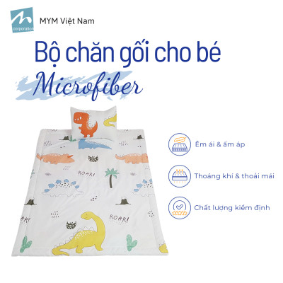 Bộ chăn gối cho bé đi học mẫu giáo MYM chất vải microfiber mềm mịn, êm ái (Khách Vui Lòng Chat Với Shop Để Chọn Mẫu)