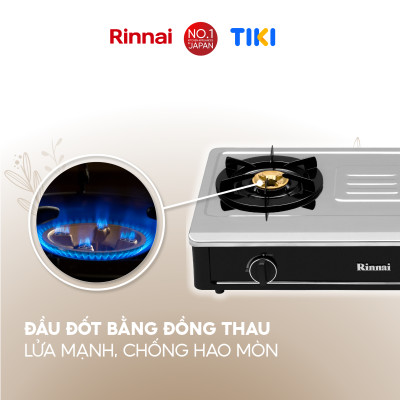 Bếp gas dương Rinnai RV-B271SB(S) mặt bếp inox và kiềng bếp men - Hàng chính hãng.