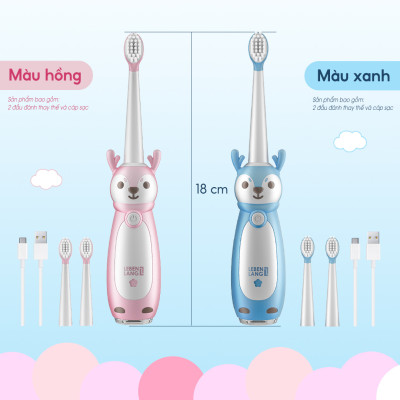 Bàn chải điện thông minh cho bé Lebenlang LBL3021, thiết kế đáng yêu cho bé, chống thấm nước IPX7, 3 chế độ, bảo hành 2 năm - hàng chính hãng