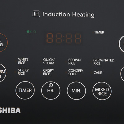 Nồi cơm cao tần Toshiba RC-10IP1PV - 1.0L - Lòng nồi dày 3mm chống dính, Cảm ứng có màn hình hiển thị, Công nghệ cao tần IH 1300W + nhiệt 3D - Hàng chính hãng, bảo hành 12 tháng, chất lượng Nhật Bản