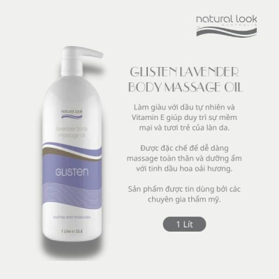 Dầu massage cơ thể, giúp dưỡng ẩm, duy trì làn da mịn màng, tươi trẻ - Natural Look Glisten Lavender Body Massage Oil