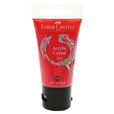 Tuýp màu vẽ acrylic 30ml briliant red (đỏ tươi) Faber 183021