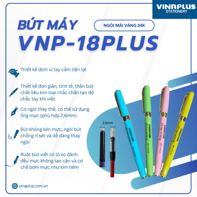 Bút máy ngòi mài vàng 24k VNP-18 Tặng kèm ngòi thay thế
