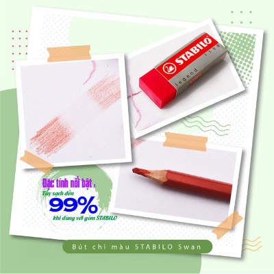 Hộp 20 viên tẩy lớn STABILO - Hộp 20 viên màu trắng (ER186/20)