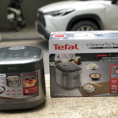 Nồi cơm điện cao tần Tefal RK818A68, Công suất 1200W, Dung tích 1,8 lít, Lòng nồi dạng niêu dày 2 mm với kết cấu là 6 lớp, Hàng chính hãng -  Bảo hành 2 năm