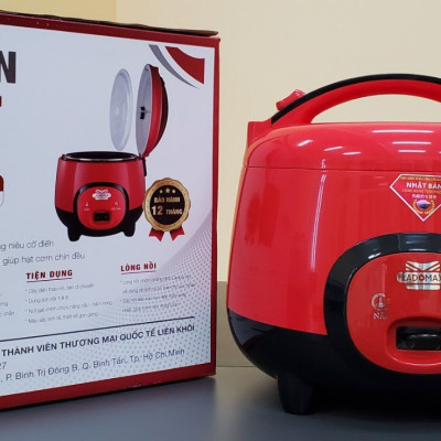 Nồi cơm điện 0.8 L Ladomax HA-7408 lòng niêu nấu cơm chín đều, có xửng hấp, cho 1- 3 người ăn - Hàng chính hãng
