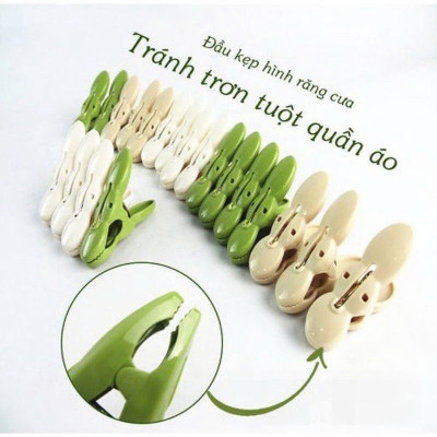 Vỉ 20 kẹp quần áo chất liệu nhựa, hình củ lạc - siêu bền, tiện dụng - Hàng Việt Nhật