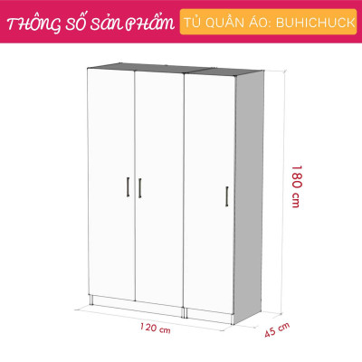 Tủ áo gỗ MDF thiết kế thời trang SMLIFE Buhichuck