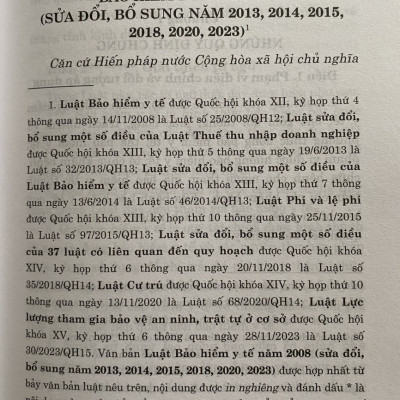 Luật Bảo Hiểm Y Tế Năm 2008 ( Sửa đổi, bổ sung năm 2013, 2014, 2015, 2018, 2020,2023 )