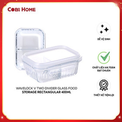 Hộp đựng thực phẩm thủy tinh chia 2,3 ngăn Wavelock V  , Nhiều Size , Sản Phẩm Nhập Khẩu Và Phân Phối Chính Hãng Cobi Home.
