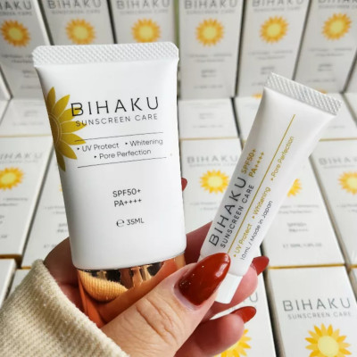 ộ đôi chống nắng mờ nám BIHAKU SUNSCREEN CARE SPF50+ PA++++ 35g và SKINMD DAY & NIGHT BRIGHTENING CREAM 50g giúp làm mờ nếp nhăn sáng da