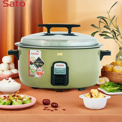 Nồi cơm điện công nghiệp SATO 120C011/Q12 (V) 12 Lít (Quà tặng: 1 Ấm siêu tốc SATO 1.8L) - Miễn phí vận chuyển toàn quốc - Hàng Chính Hãng