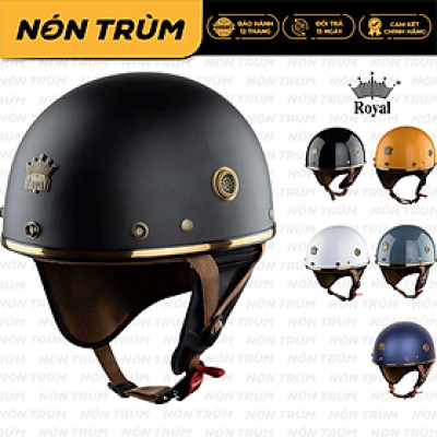 Mũ bảo hiểm xe máy 1/2 Royal M379 chính hãng có đệm cổ dành cho nam nữ đi xe máy-Nón Trùm