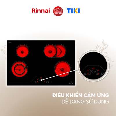 Bếp hồng ngoại Rinnai RB-7104E-CB mặt kính Schott 6000W - Hàng chính hãng.