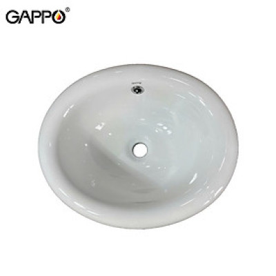CHẬU LAVABO DƯƠNG VÀNH NHẬP KHẨU NGA GAPPO GT315 OVAL MEN TUYẾT - HÀNG CHÍNH HÃNG