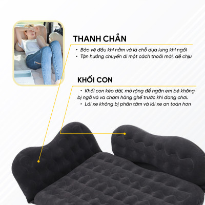 Nệm Hơi Ô tô Cao Cấp Cho Xe 5, 7 Chỗ | Nệm Hơi Gấp Gọn Sử Dụng Chất Liệu Cao Cấp, Không Gây Nóng Lưng, Tiện Dụng Và Dễ Sử Dụng