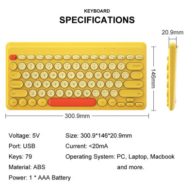 Bàn phím không dây HXSJ K610 - Kết nối 2.4G giảm ồn, gọn nhẹ dễ mang đi, phù hợp Mac/ PC/ Laptop/ Điện thoại - Hàng chính hãng