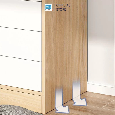 Tủ Quần Áo Màu Trắng Phối Vân Gỗ Sồi Nhiều Ngăn Đa Năng Thương Hiệu SIB Decor TA11