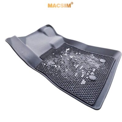 Thảm ô tô(sd1)2 lớp dạng lưới lục giác màu đen cho xe Ford Territory - bề mặt cao su siêu sạch