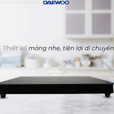 Bếp Đôi Điện Từ Hồng Ngoại Daewoo DWHB-3801C, mặt kính pha lê bóng 3800W, phù hợp mọi loại nồi - Hàng chính hãng
