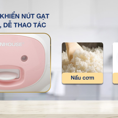 Nồi Cơm Điện Nắp Gài Sunhouse SHD8217W (1.2L) - Hàng chính hãng