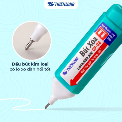 Bút xóa nước 12ml Thiên Long CP-02 xóa sạch, nhanh khô, an toàn sử dụng, thuận tiện học sinh, sinh viên, văn phòng