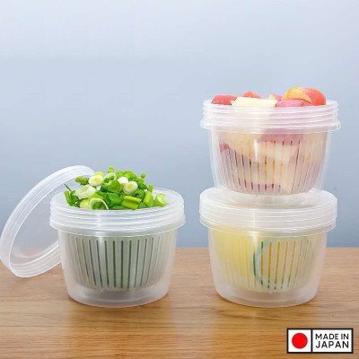 Bộ hộp đựng thực phẩm tròn 2 lớp NAKAYA W/S 500ml - Hàng nội địa Nhật Bản (#Made in Japan)