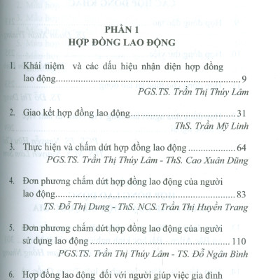 Hợp Đồng Trong Lĩnh Vực Lao Động (Sách chuyên khảo) - PGS. TS. Trần Thị Thuý Lâm, TS. Đỗ Thị Dung đồng chủ biên