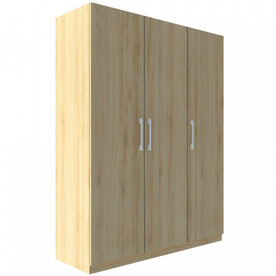 Tủ quần áo gỗ MDF Tundo 3 cánh 2 ngăn kéo màu sồi 140 x 55 x 200cm