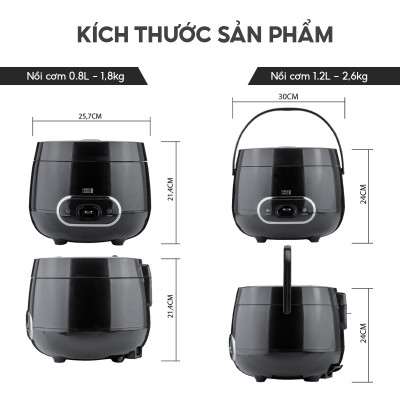 Nồi cơm điện Lebenlang LBL0589 dung tích 1200ml, công suất 500W, thiết kế đơn giản hiện đại - hàng chính hãng