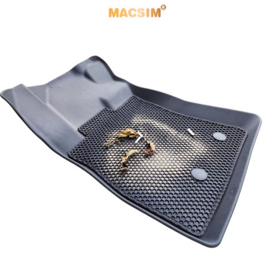 Thảm 2 lớp (sd3) dạng lưới lục giác Hyundai Accent 2024+ (đen) bề mặt cao su siêu sạch nhãn hiệu Macsim