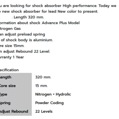 Phuộc Sau OKD Advance Plus Honda Lead 125 (chính hãng)