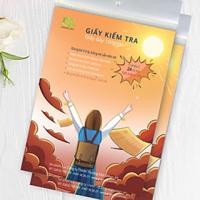Giấy kiểm tra 4 ô ly giấy dày 100gsm, viết được tất cả các loại bút không lem không hằn, bảng kẻ sẵn tiện lợi, Combo 2: 24 tờ  GKTL1-11 Green Art- Hàng chính hãng