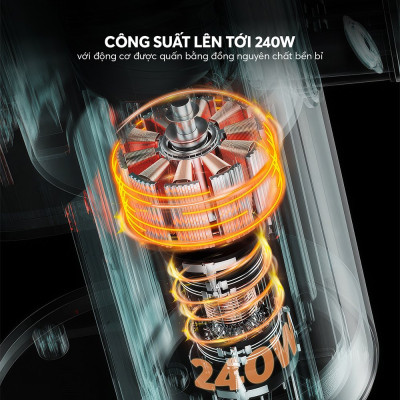 Máy ép chậm Elmich JEE-8758, công suất 240W, bảo toàn dưỡng chất, giữ trọn hương vị, ép kiệt bã tới 98% - Hàng Chính Hãng