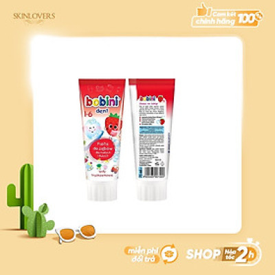 Kem đánh răng trẻ em Bobini hương kem dâu 1-6 tuổi 75ML