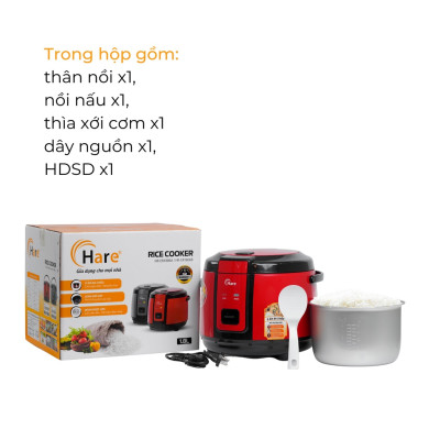 Nồi cơm điện 1.8L - hàng chính hãng thương hiệu Hare - bảo hành 12 tháng