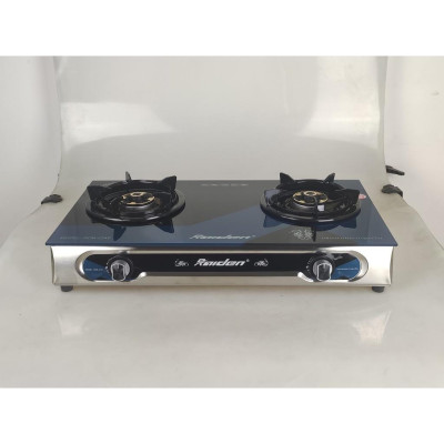 Bếp ga đôi kiếng cường lực Raiden RDB2240, đầu đốt đồng mũ coa cấp, kiềng men 5 ly-Hàng chính hãng